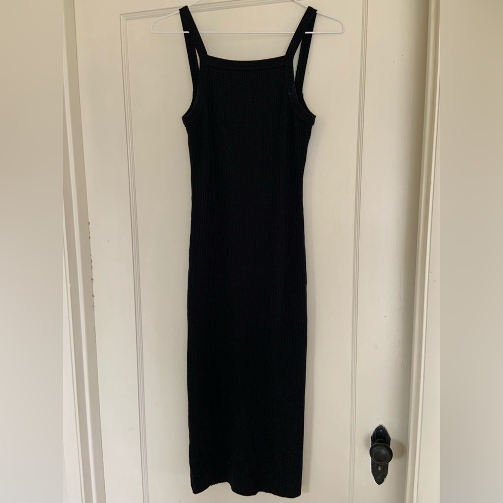Women’s Black Mock Neck Knit Midi Dress Size S